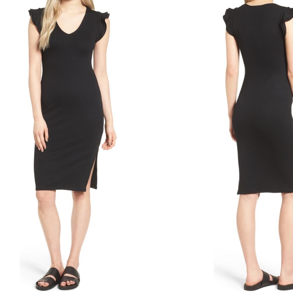 Leith Ruffle Sleeve Body-Con LBD Dress 👗